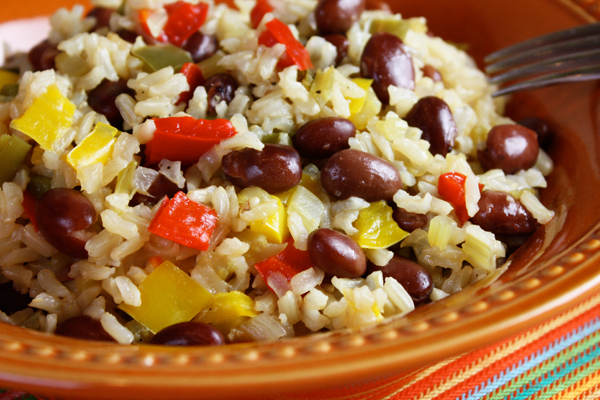 Brown rice and beans