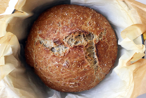 No-Knead 4 Seed Dutch Oven Bread - Nourish and Fete