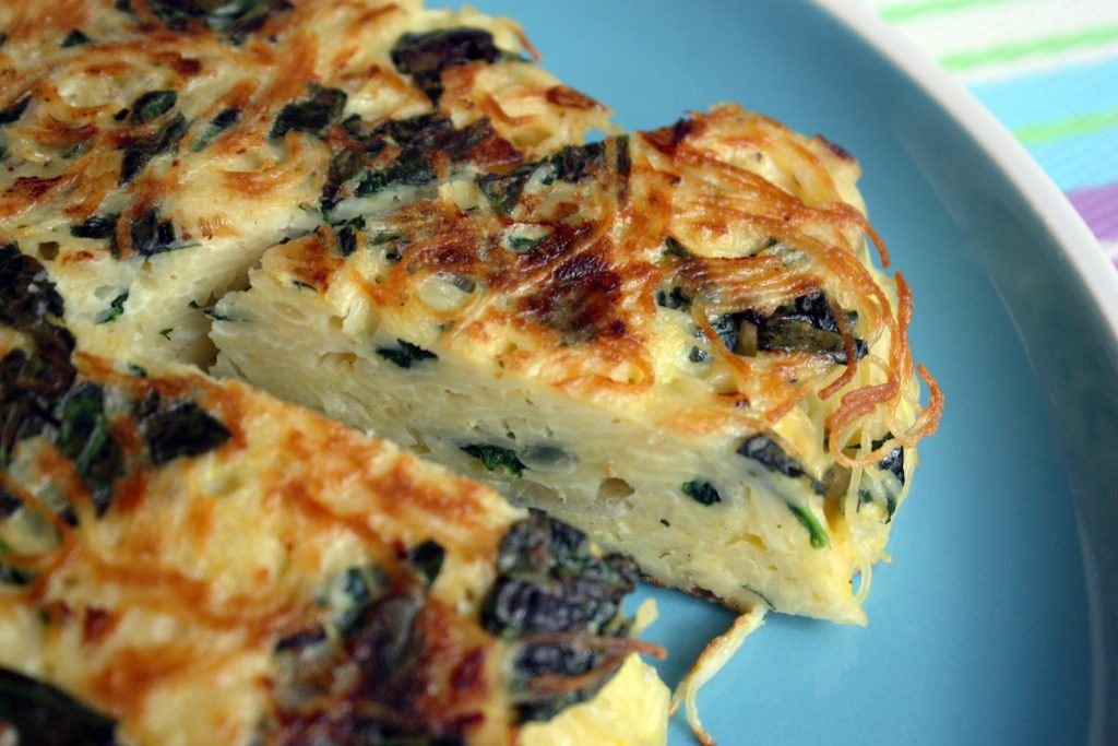 Spaghetti &amp; Spinach Frittata, Pasta Frittata | Jenny Can Cook