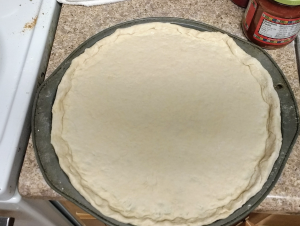 20-minute pizza dough for a taco pizza